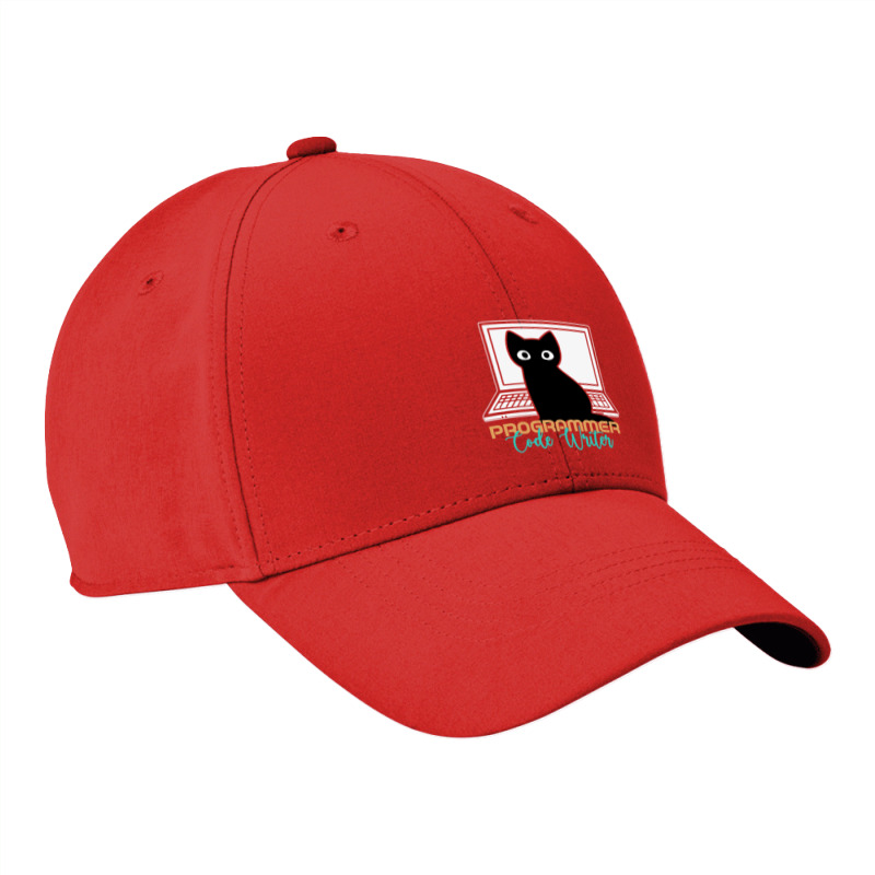 Funny Cat Programmer Code Writer Programming Codin Nike Dri-fit Cap | Artistshot