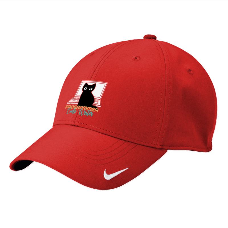 Funny Cat Programmer Code Writer Programming Codin Nike Dri-fit Cap | Artistshot