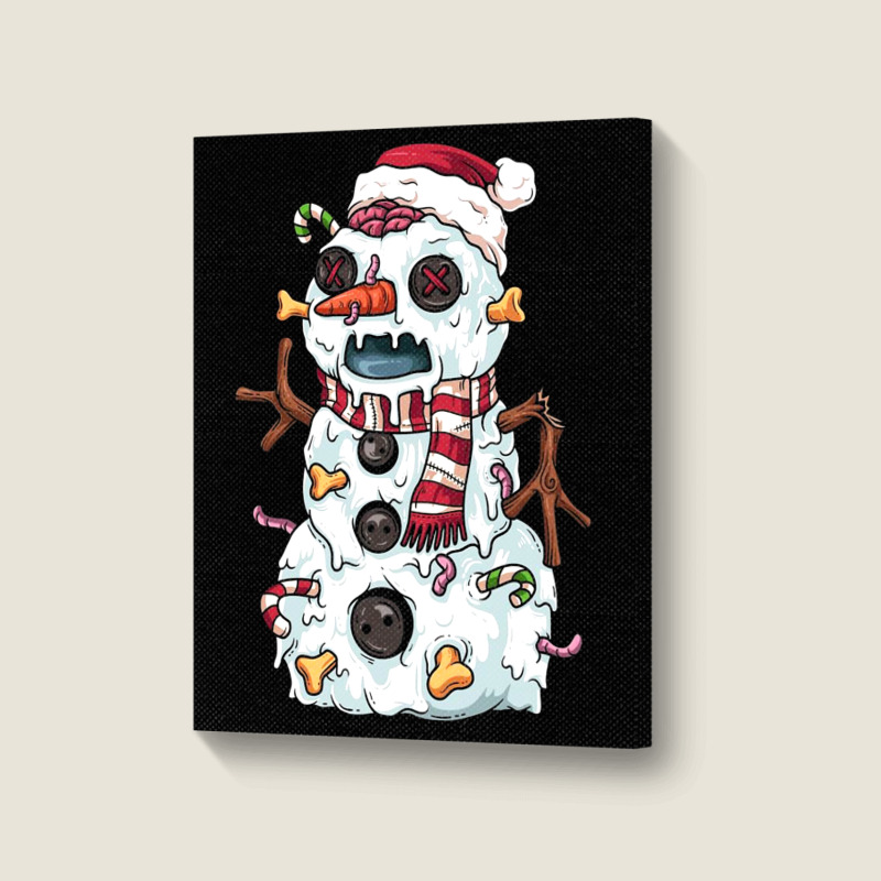 Zombie Snowman Portrait Canvas Print | Artistshot