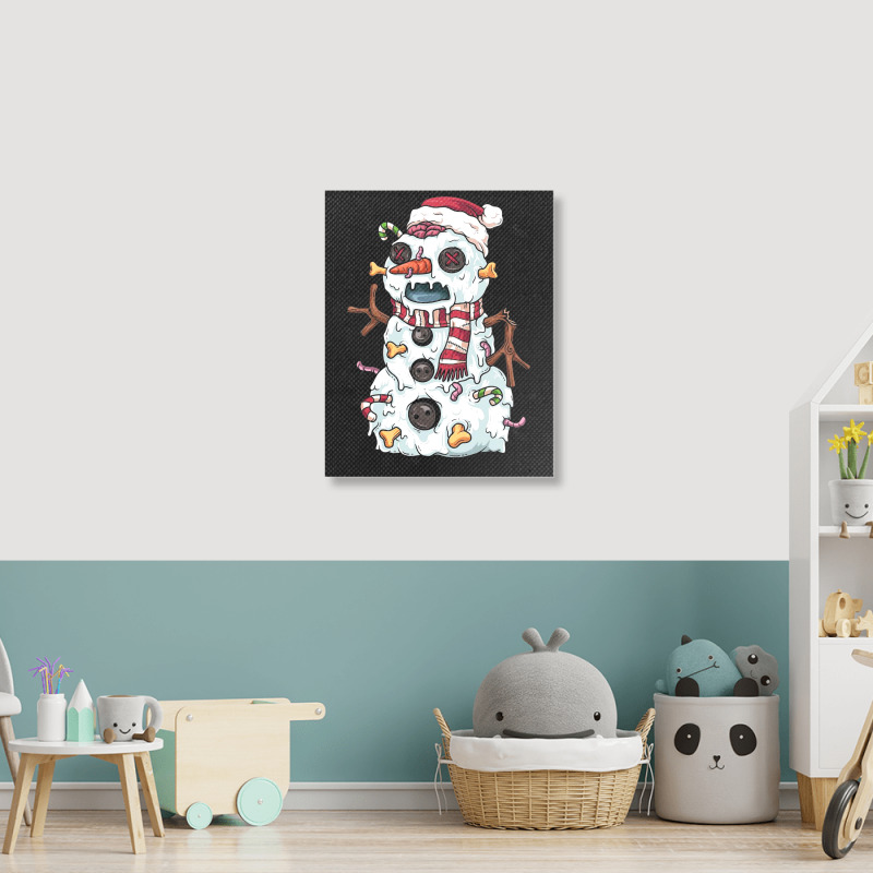 Zombie Snowman Portrait Canvas Print | Artistshot