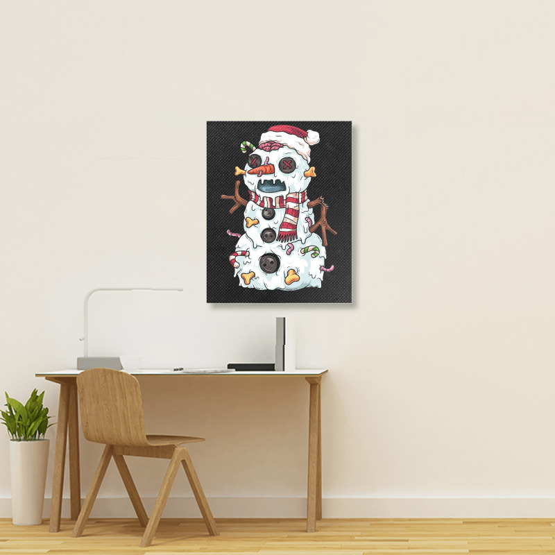 Zombie Snowman Portrait Canvas Print | Artistshot