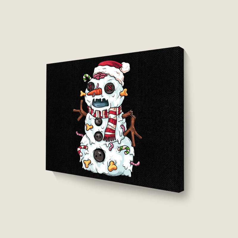 Zombie Snowman Landscape Canvas Print | Artistshot