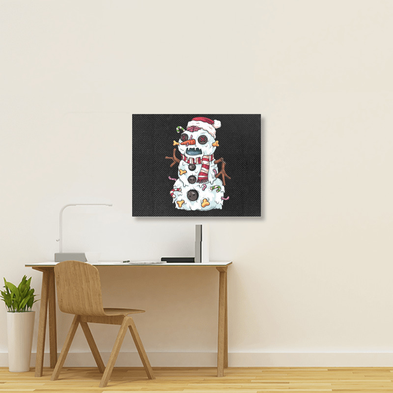 Zombie Snowman Landscape Canvas Print | Artistshot