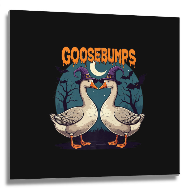 Halloween Goosebumps Metal Print Square | Artistshot