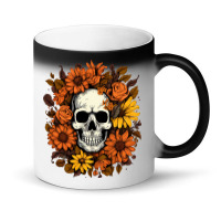 Skull And Flowers Magic Mug | Artistshot