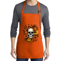 Skull And Flowers Medium-length Apron | Artistshot