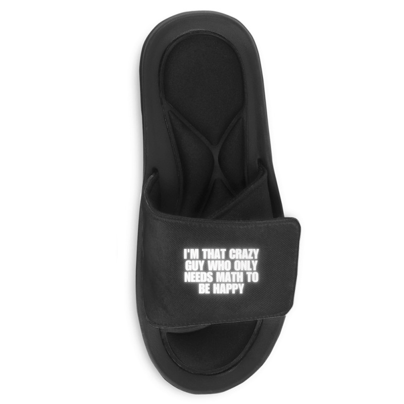 I'm That Crazy Guy Who Only Needs Math To Be Happy Slide Sandal | Artistshot