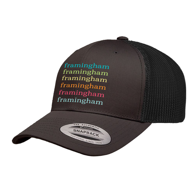 Framingham Massachusetts (ma) Cute And Colorful Text Retro Trucker Cap by Sombre | Artistshot