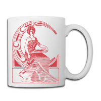 Lady Sitting On Crescent Moon Coffee Mug | Artistshot