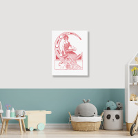 Lady Sitting On Crescent Moon Portrait Canvas Print | Artistshot