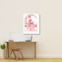 Lady Sitting On Crescent Moon Portrait Canvas Print | Artistshot