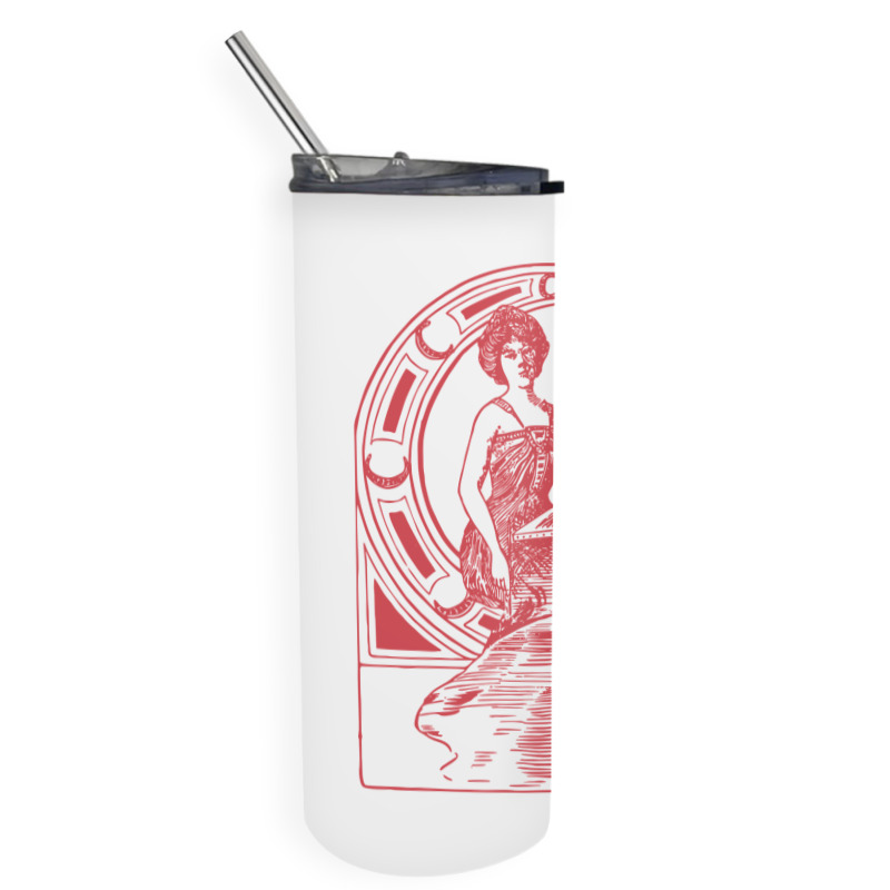 Lady Sitting On Crescent Moon Skinny Tumbler | Artistshot