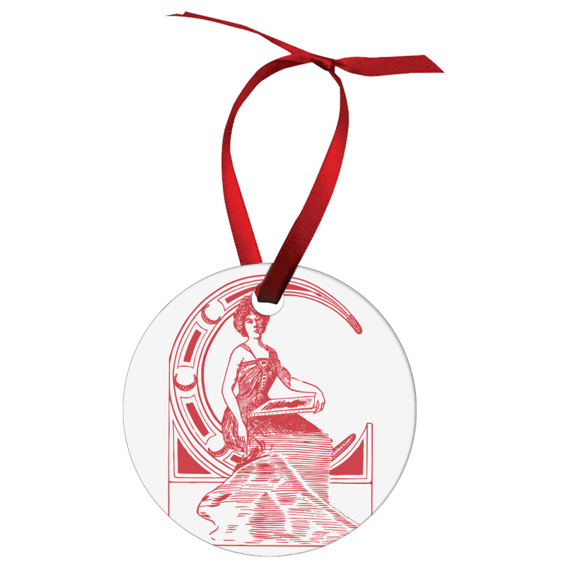 Lady Sitting On Crescent Moon Ornament | Artistshot