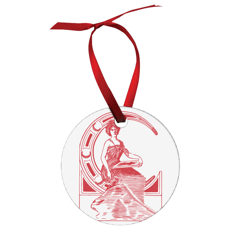 Lady Sitting On Crescent Moon Ornament | Artistshot