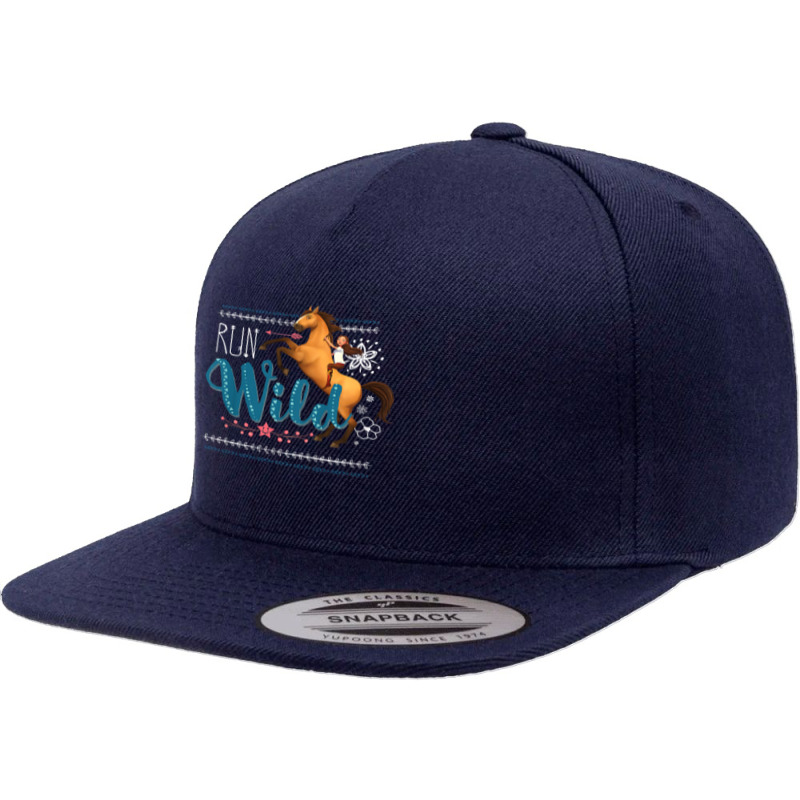 Kids Dreamworks Spirit Riding Free   Run Wild Kids T Shirt 5 panel snapback cap by caulkyuladdenrxi | Artistshot