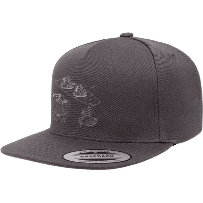 Wakeboard Blueprint Shirt   Wakeboarding Boat Wake Board Tee 5 Panel Snapback Cap | Artistshot