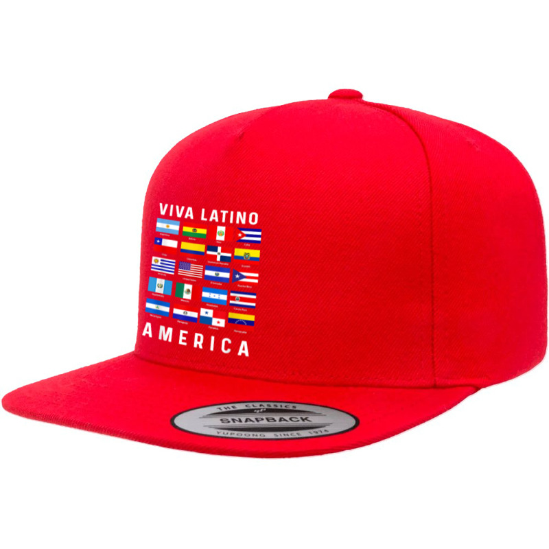 All Latin American Flags Countries Viva Latino America Tee T Shirt 5 panel snapback cap by caulkyuladdenrxi | Artistshot