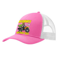 Mommy Of The Birthday Boy Dinosaurs T Rex Monster Truck Characters Car Pa Trucker Cap | Artistshot