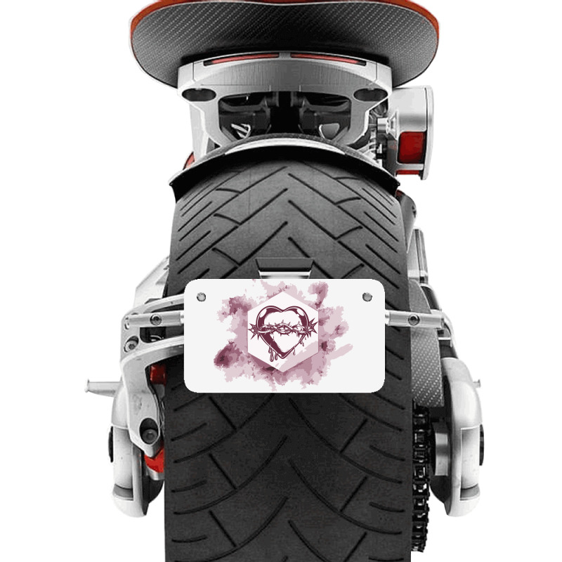 Bleeding Heart Motorcycle License Plate | Artistshot