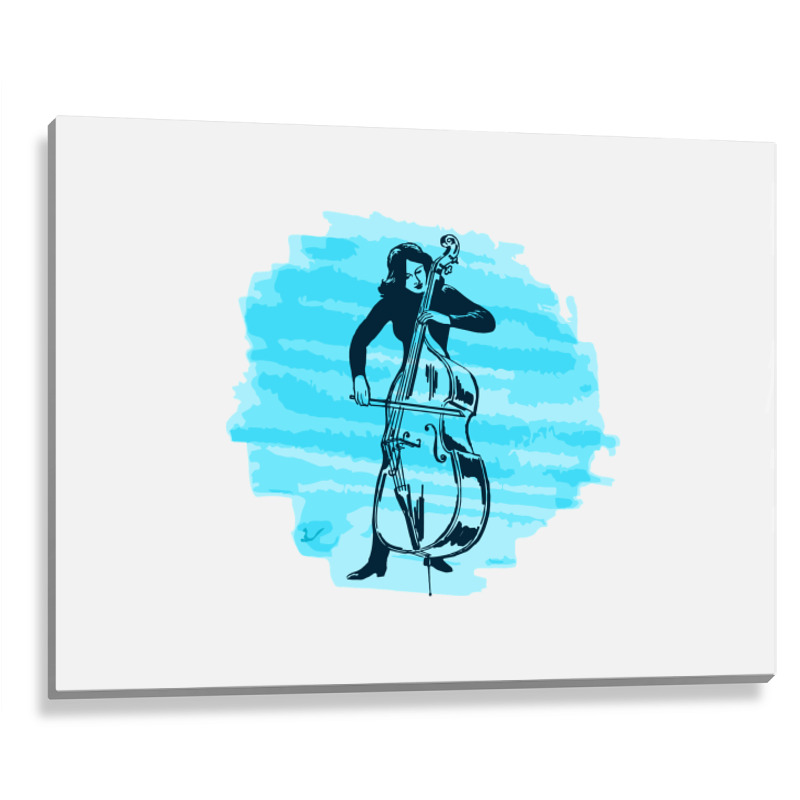 Cellist Woman Metal Print Horizontal | Artistshot