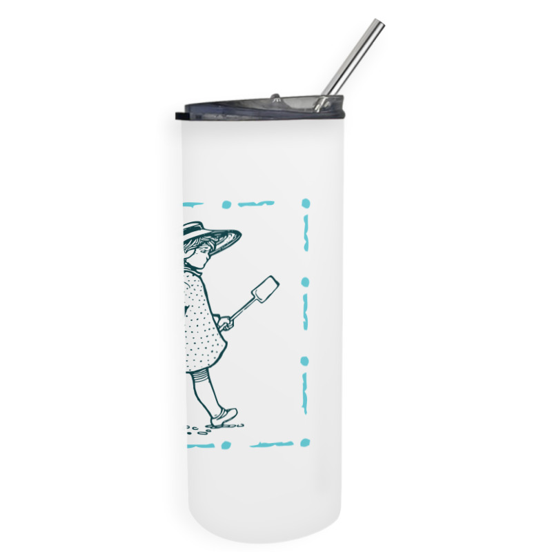 Girl With Sand Bucket Skinny Tumbler | Artistshot