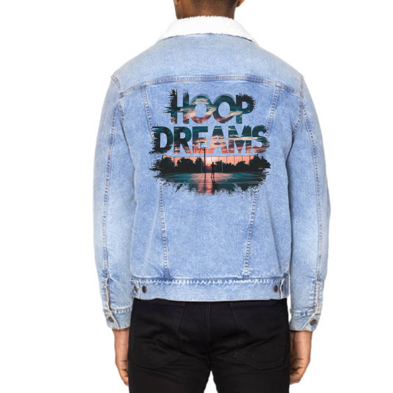 Hoop Dreams Basketball 2 F Unisex Sherpa-lined Denim Jacket | Artistshot