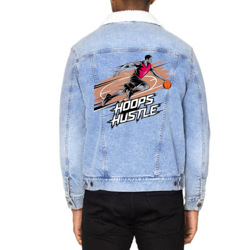 Hoops Hustle Basketball F Unisex Sherpa-lined Denim Jacket | Artistshot