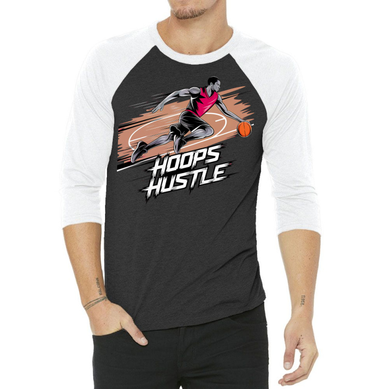 Hoops Hustle Basketball F 3/4 Sleeve Shirt | Artistshot