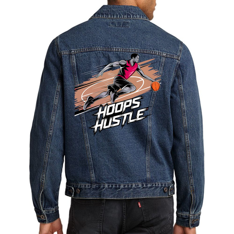 Hoops Hustle Basketball F Men Denim Jacket | Artistshot