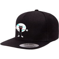 Cartoon Cat 5 Panel Snapback Cap | Artistshot