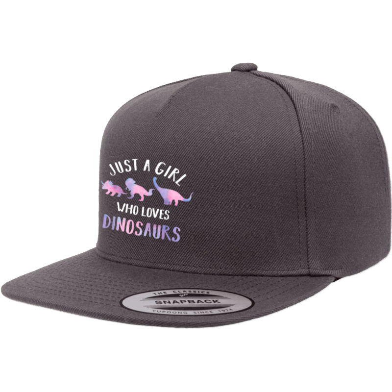 Just A Girl Who Loves Dinosaurs Cute Floral Dino Lover 5 panel snapback cap by Juan-Design | Artistshot