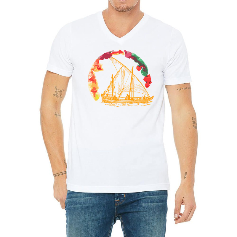 Sailboat V-neck Tee | Artistshot