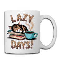 Cat Napping On A Pile Of Books Coffee Mug | Artistshot