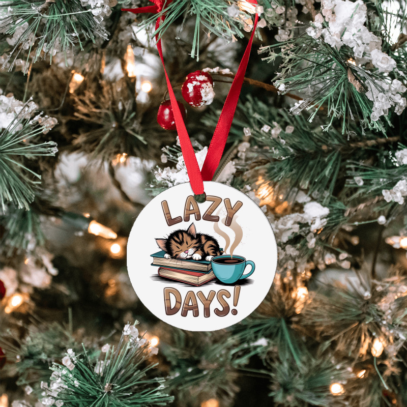 Cat Napping On A Pile Of Books Ornament | Artistshot