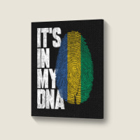 It's In My Dna Gabonese Proud Gabon Flag Portrait Canvas Print | Artistshot