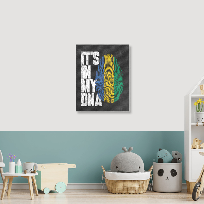 It's In My Dna Gabonese Proud Gabon Flag Portrait Canvas Print | Artistshot