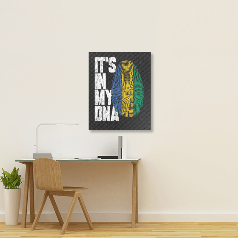 It's In My Dna Gabonese Proud Gabon Flag Portrait Canvas Print | Artistshot