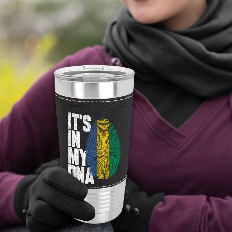 It's In My Dna Gabonese Proud Gabon Flag Leatherette Tumbler | Artistshot