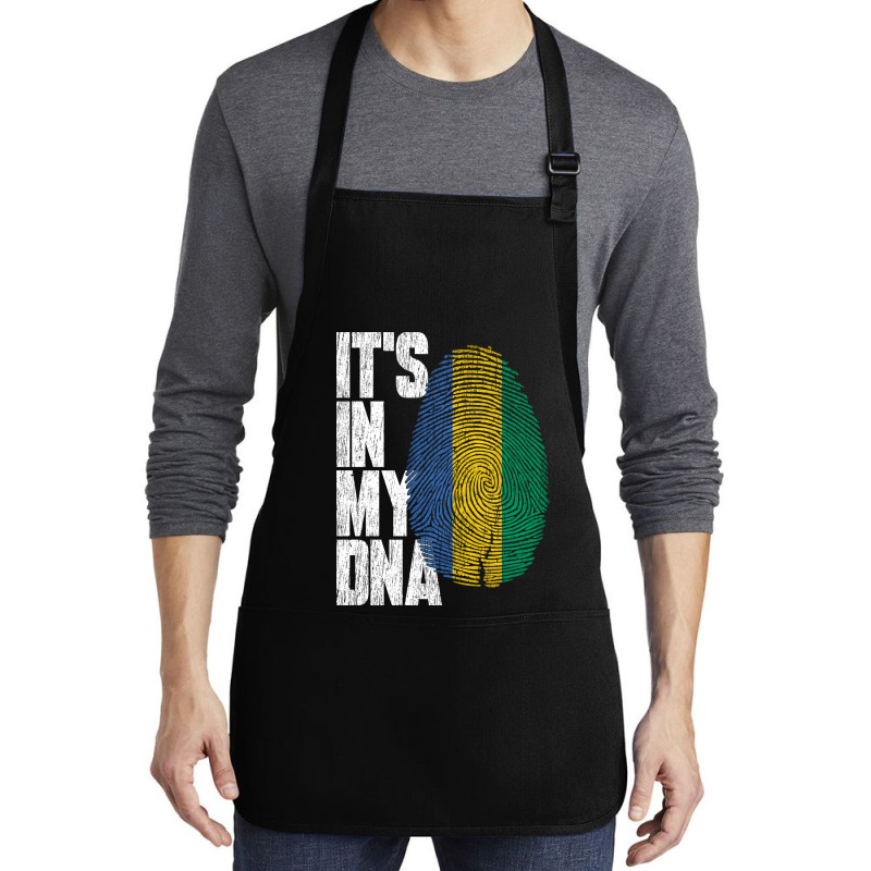 It's In My Dna Gabonese Proud Gabon Flag Medium-length Apron | Artistshot