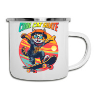 Funny Cool Cat Skateboarder Camper Cup | Artistshot