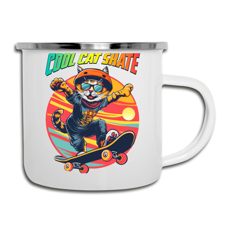 Funny Cool Cat Skateboarder Camper Cup | Artistshot