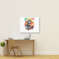 Funny Cool Cat Skateboarder Landscape Canvas Print | Artistshot