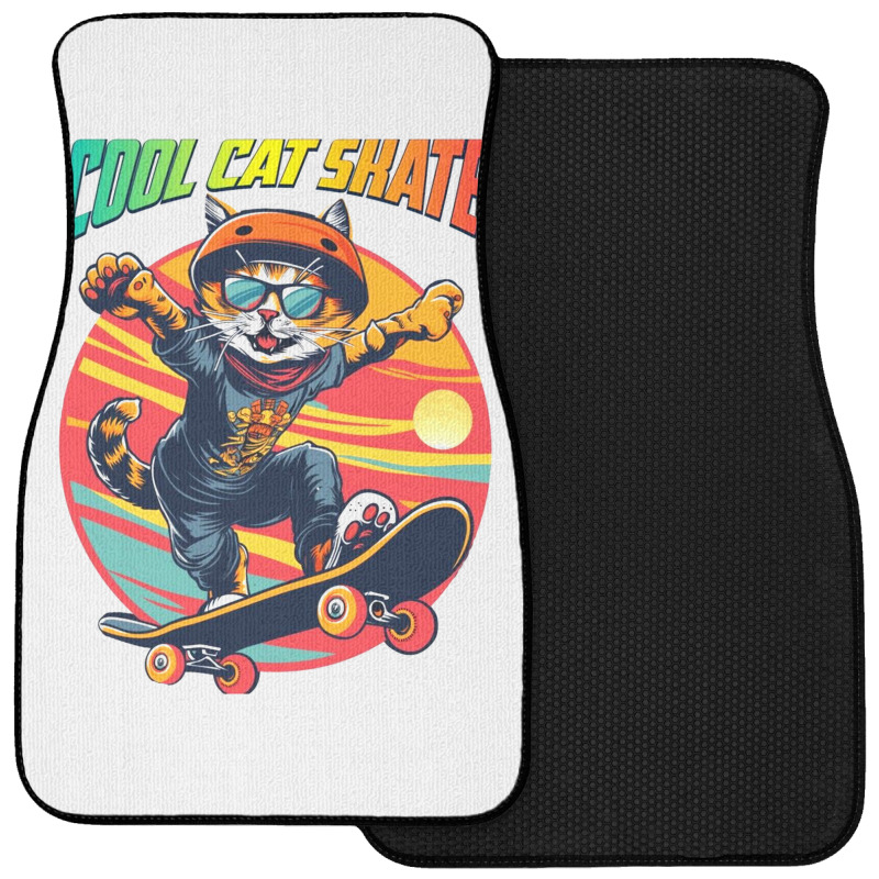 Funny Cool Cat Skateboarder Front Car Mat | Artistshot