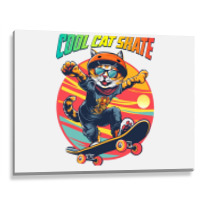 Funny Cool Cat Skateboarder Metal Print Horizontal | Artistshot