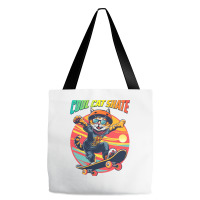 Funny Cool Cat Skateboarder Tote Bags | Artistshot