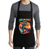 Funny Cool Cat Skateboarder Medium-length Apron | Artistshot