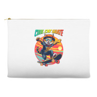 Funny Cool Cat Skateboarder Accessory Pouches | Artistshot