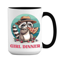 Girl Dinner - Racoon Eating Pizza 15 Oz Coffee Mug | Artistshot