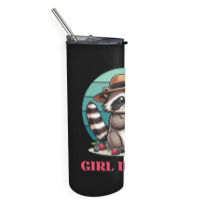 Girl Dinner - Racoon Eating Pizza Skinny Tumbler | Artistshot