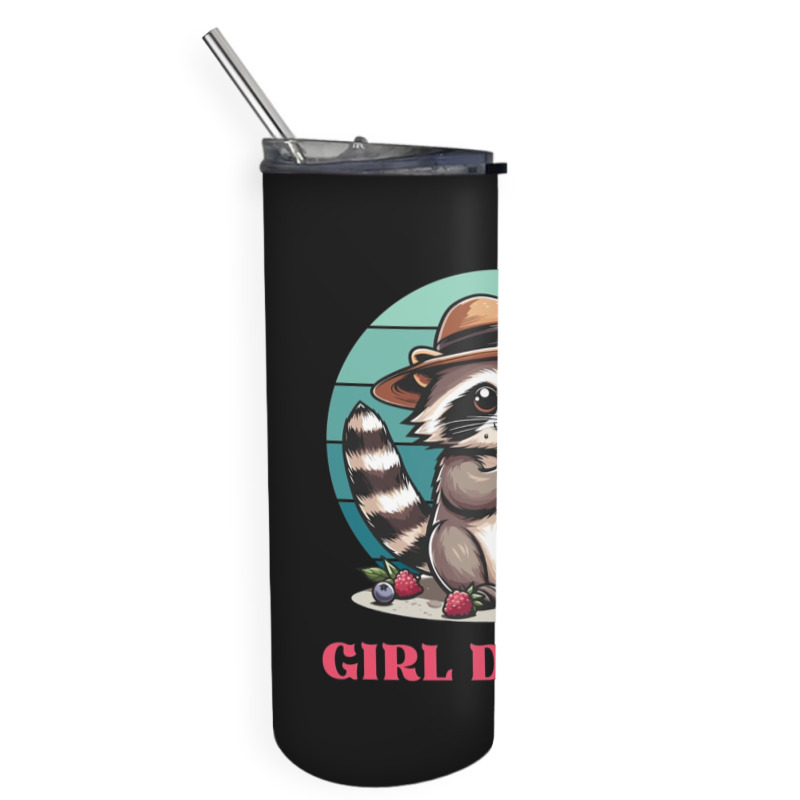 Girl Dinner - Racoon Eating Pizza Skinny Tumbler | Artistshot